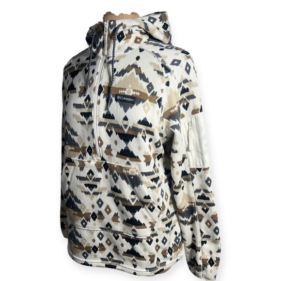 Columbia Sweater Weather Pullover Hoodie Chalk Rocky Mountain Print size Large - Picture 2 of 11